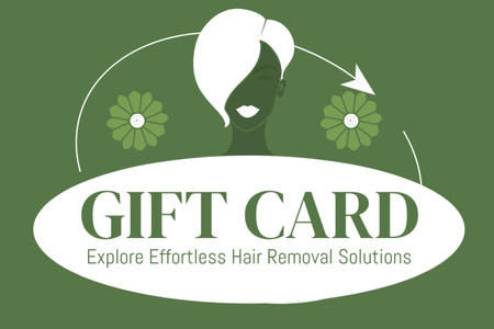 Designvorlage Geschenkgutschein für Haarentfernung mit Frauenporträt für Gift Certificate