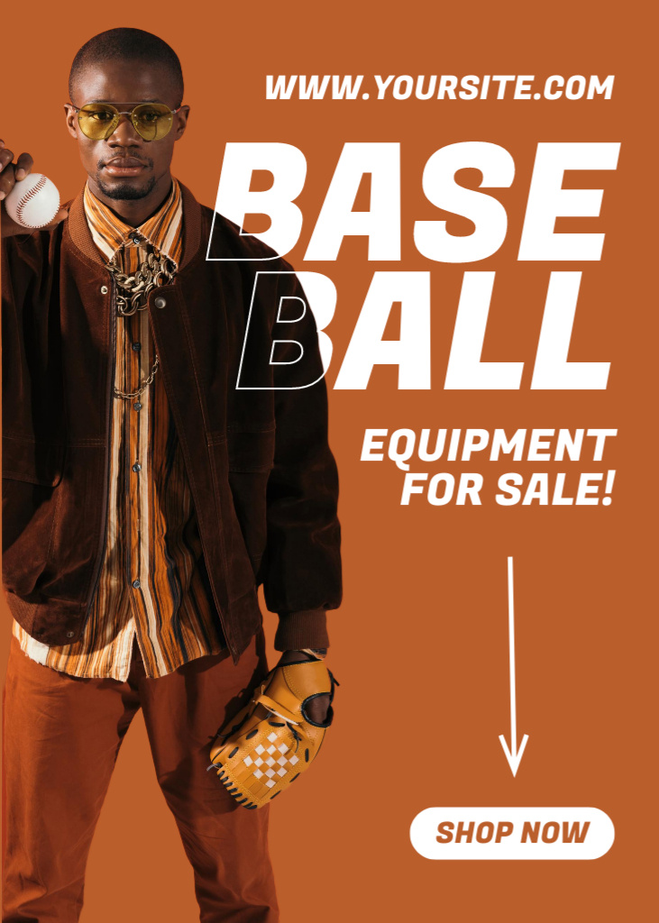 Baseball Equipment Store Promotion Flayer Design Template