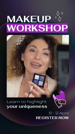 Age-friendly Make Up Workshop Announcement Instagram Video Story tervezősablon