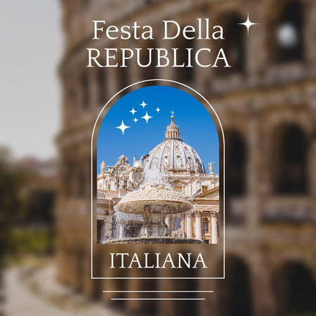 Oslava Dne italské republiky Instagram Šablona návrhu