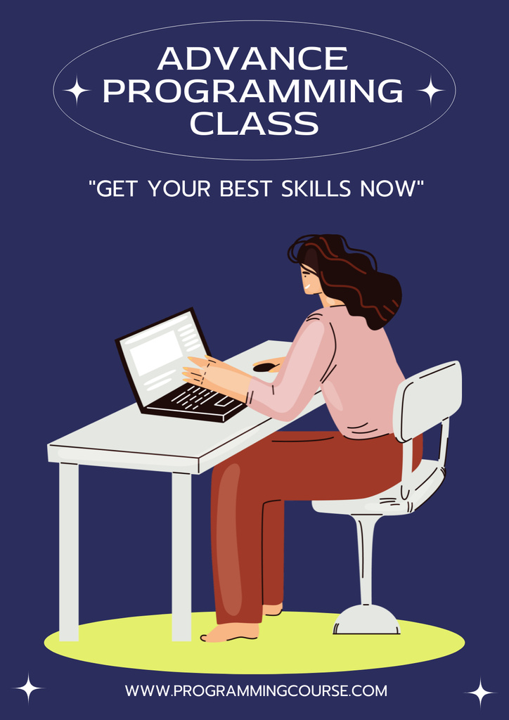 Designvorlage Advance Programming Class Ad für Poster