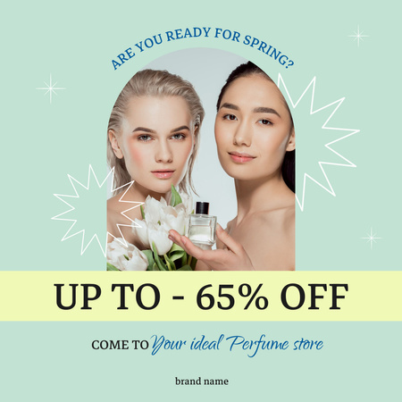 Women's Perfume Spring Sale Announcement Instagram AD Design Template
