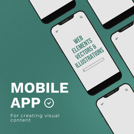 Modèle de visuel Application mobile pour les concepteurs - Animated Post