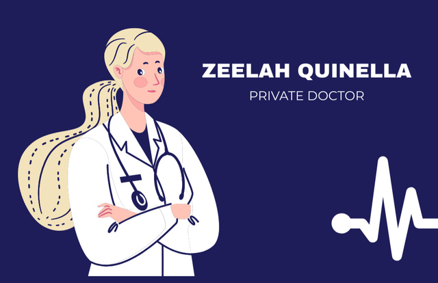 Services of Private Doctor Business Card 85x55mm Design Template
