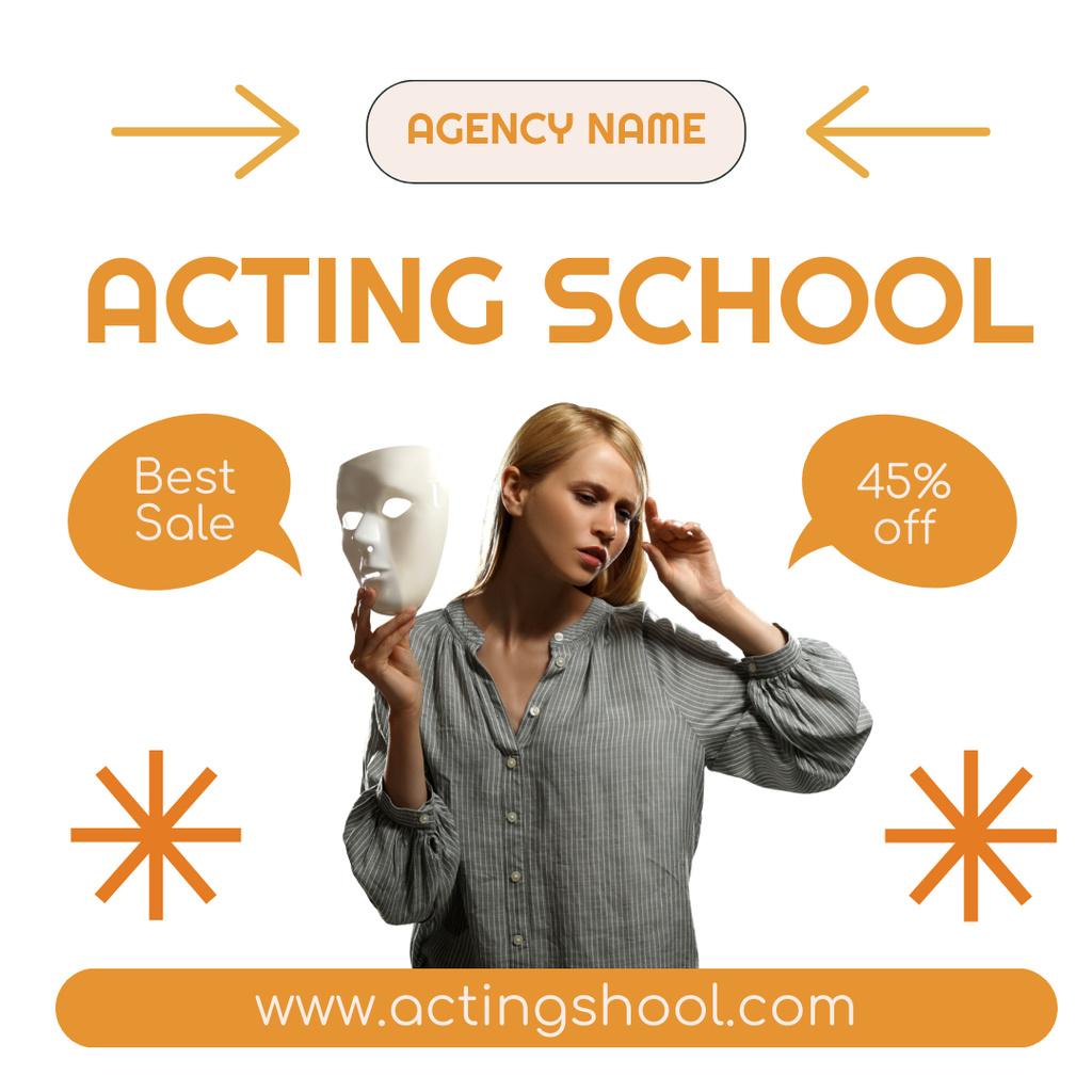 The Best Discount on Classes at Acting School Instagramデザインテンプレート