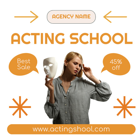 The Best Discount on Classes at Acting School Instagram Design Template