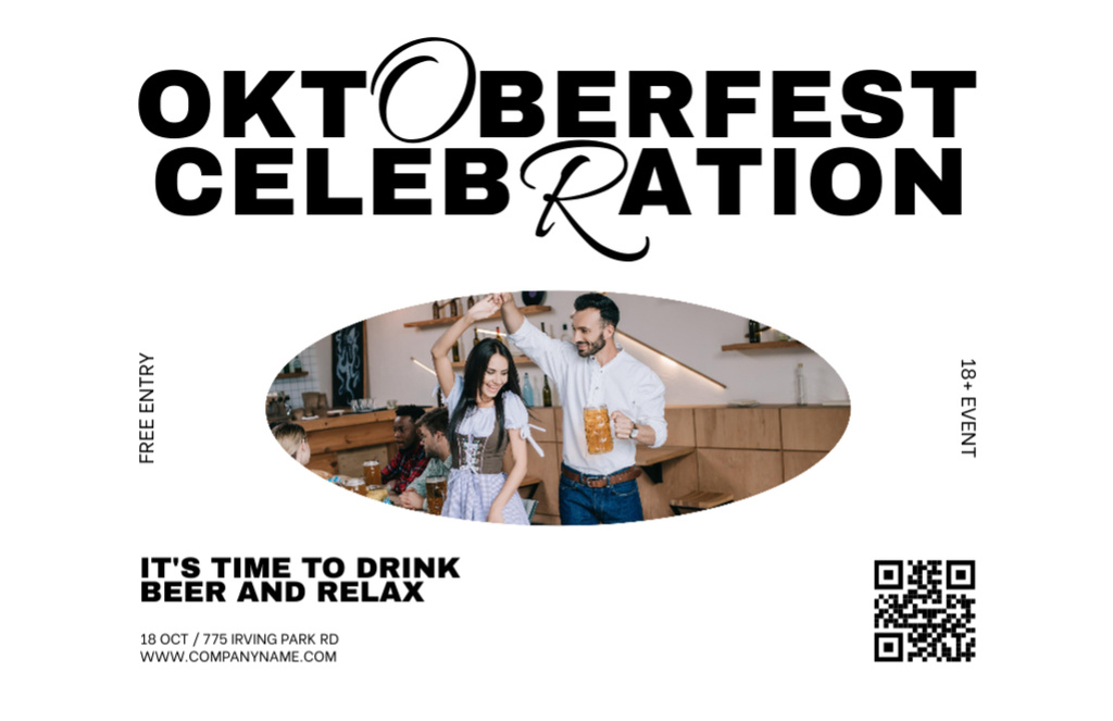 Oktoberfest Traditional Joyful Update Flyer 5.5x8.5in Horizontal Design Template