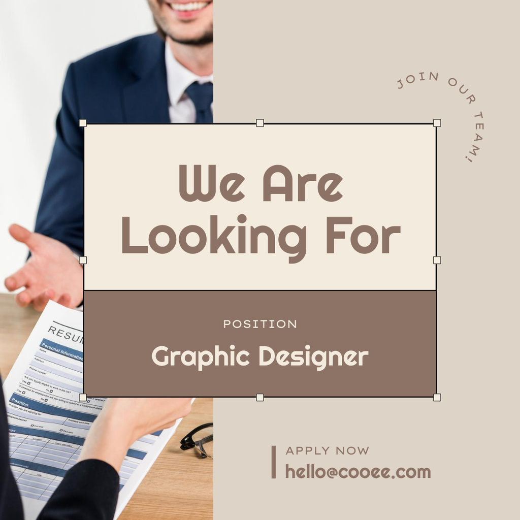 Looking for graphic designer to office Instagram Πρότυπο σχεδίασης
