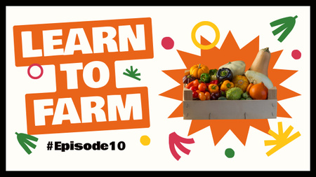 Template di design Vlog del contadino con scatola di verdure Youtube Thumbnail