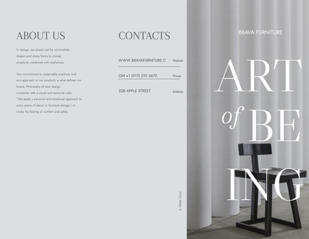 Ontwerpsjabloon van Brochure 8.5x11in van interieur decoratie aanbieding met stijlvolle stoel