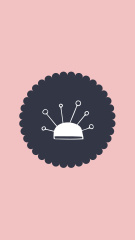 Tailor and Handmade Equipment Icons on Pink