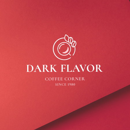 Ilustração de xícara com café quente em vermelho Logo Modelo de Design