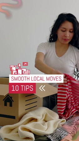 Ontwerpsjabloon van TikTok Video van Lokale verhuisservice met een reeks tips