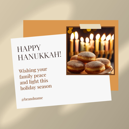 Happy Hanukkah Festivities With Menorah In White Instagram Design Template