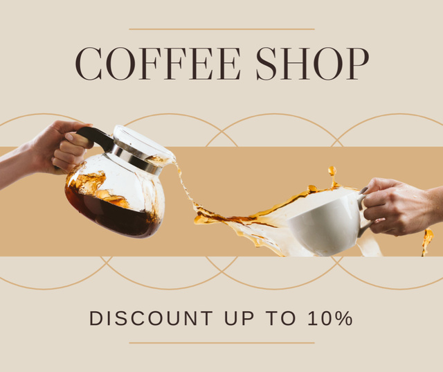 Ontwerpsjabloon van Facebook van Coffee Shop Offer Tea With Discounts For Tealovers