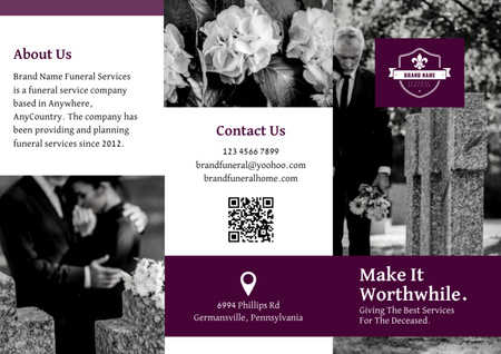 Funeral Home Services Ad Brochure Design Template