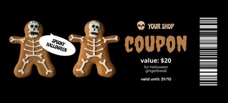Funny Halloween Gingerbread Offer Coupon 3.75x8.25in Design Template