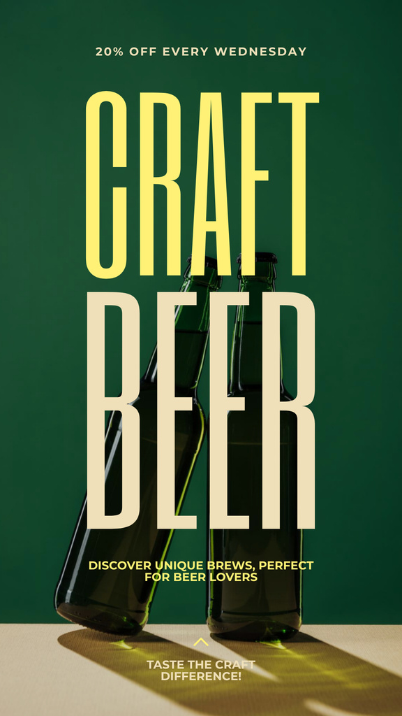 Discount on Craft Beer in Bottles Every Weekday Instagram Story tervezősablon