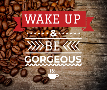 Lovely Coffee Quote With Roasted Beans Facebook Design Template