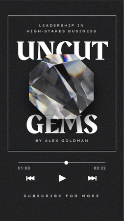 podcast θέμα ανακοίνωση με φωτεινό διαμάντι Instagram Video Story Πρότυπο σχεδίασης