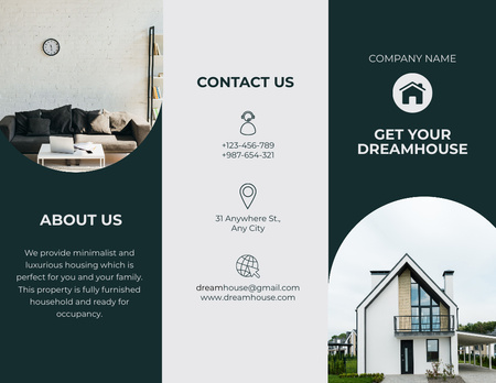 House Interior Design Agency Services Offer Brochure 8.5x11in Design Template