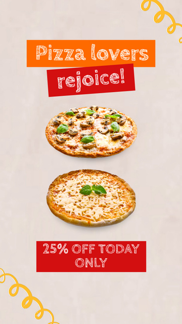 Designvorlage Discount On Yummy Pizza In Fast Restaurant für TikTok Video