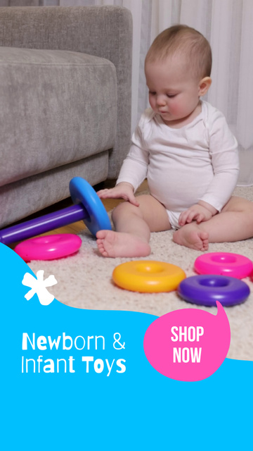 Newborn And Infant Colorful Toys Offer TikTok Video – шаблон для дизайна