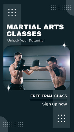 Free Martial Arts Trial Class Instagram Video Story Design Template