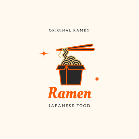 Ramen's Emblem on Beige Logo Design Template