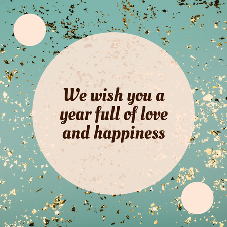 Sincere Wishes And New Year Holiday Greeting Instagram Design Template