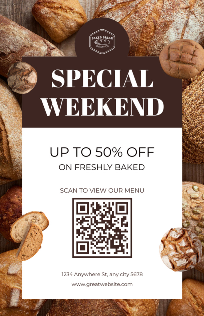 Special Weekend in Bakery Recipe Card Design Template