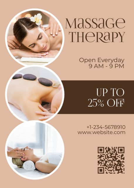 Offer of Massage Treatments Flayer Modelo de Design