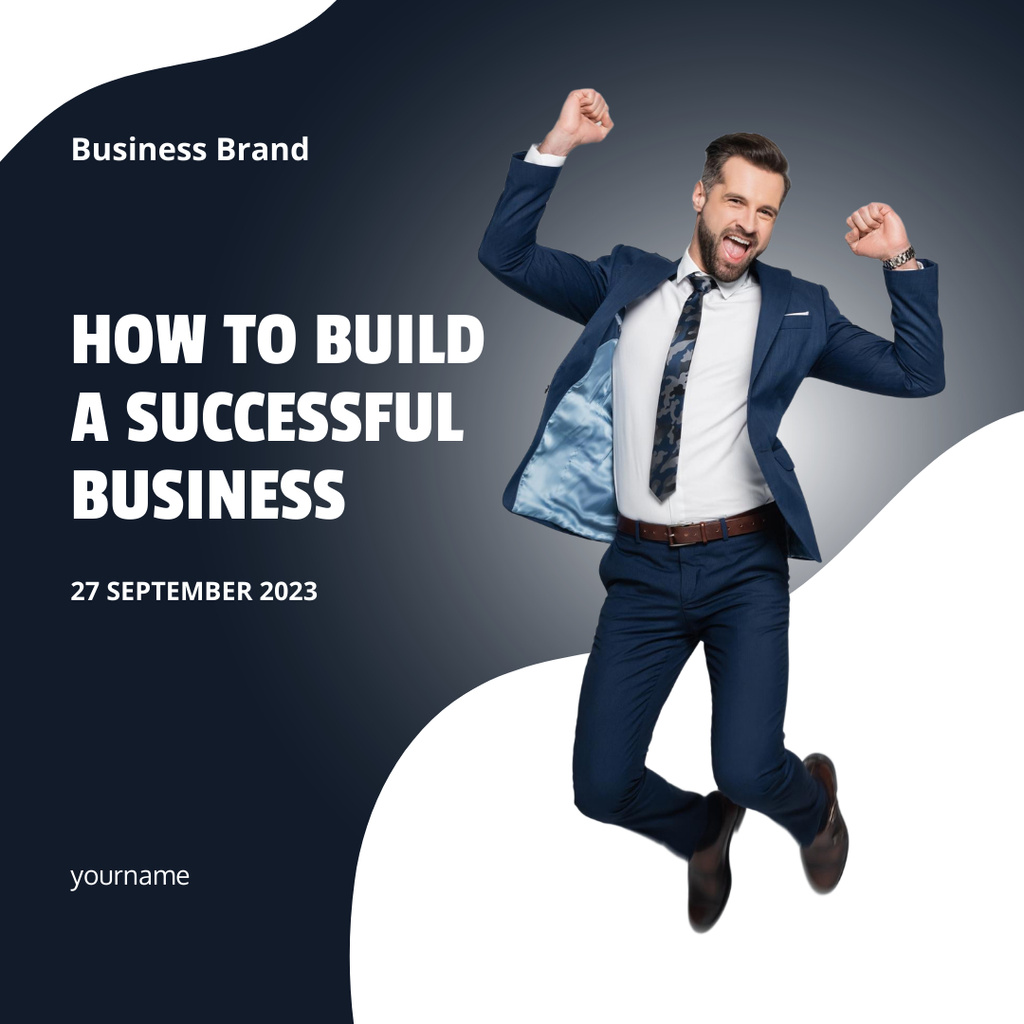 Business Courses Ad with Funny Man Instagram AD tervezősablon