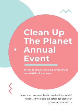 Modèle de visuel Ecological Event Announcement in Simple Circles Frame - Poster