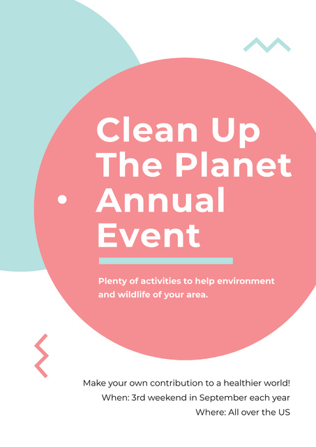 Ecological Event Announcement in Simple Circles Frame Poster Modelo de Design