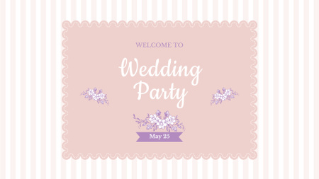 Platilla de diseño Wedding Party Invitation with Flowers Illustration FB event cover