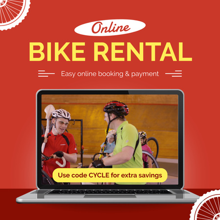 Ontwerpsjabloon van Animated Post van Reliable Bicycles Rental Service With Promo Code