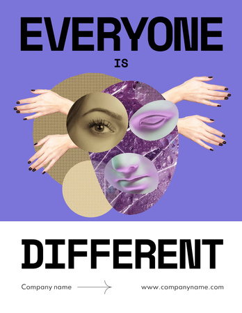 Inspirational Phrase about Diversity Poster 8.5x11in Šablona návrhu