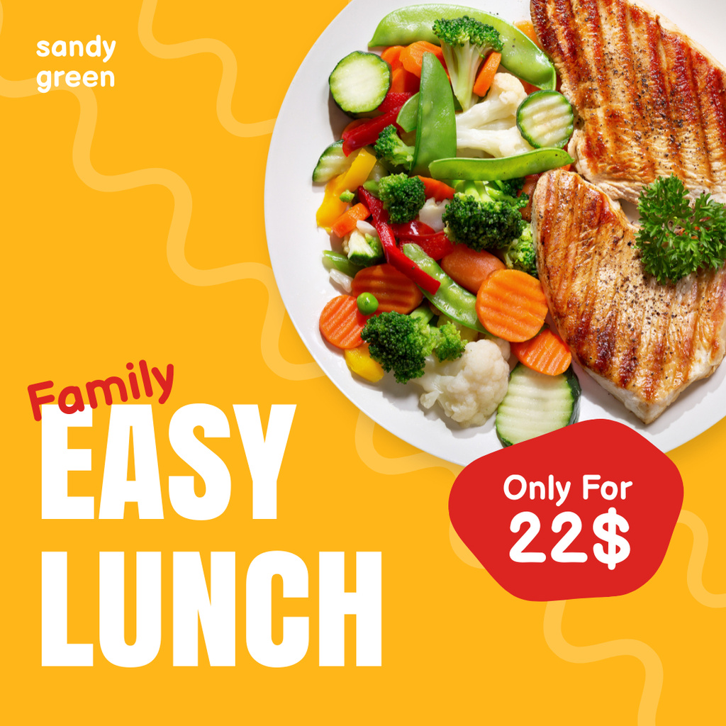 Ontwerpsjabloon van Instagram van Delicious Lunch for Family
