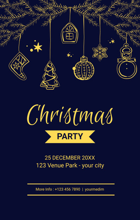 Platilla de diseño Christmas Celebration Announcement with Decoration Hanging on Twig Invitation 4.6x7.2in