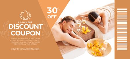 Couple Body Massage Promotion Coupon 3.75x8.25in Design Template