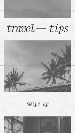 Designvorlage Travel Tips Ad with Palm Trees für Instagram Story