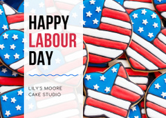 Labor Day Celebration Announcement With Colorful Cookies
