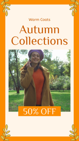 Discount Announcement for Autumn Warm Coat Collection TikTok Video Design Template