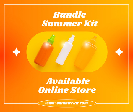 Designvorlage Summer Skincare Kit Ad für Facebook