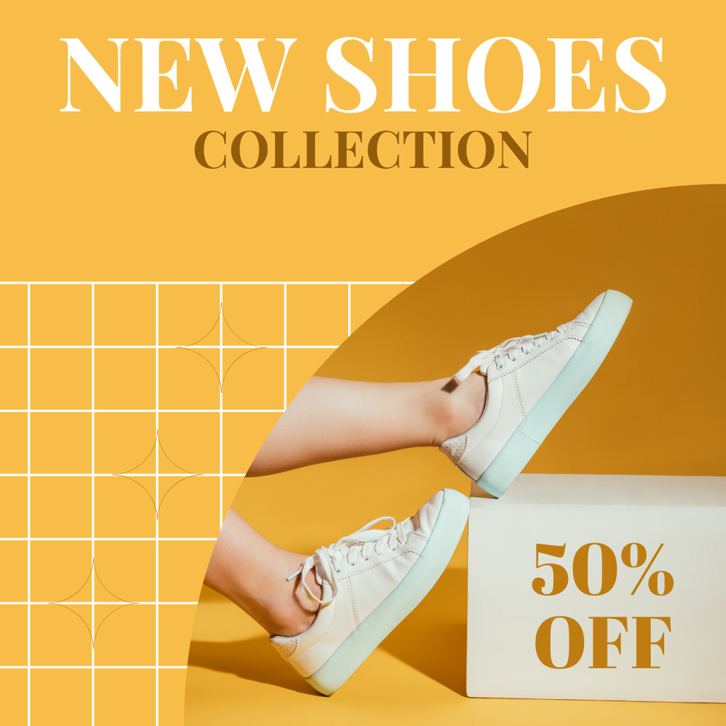 New Shoes Collection With White Trainers At Half Price Instagram Šablona návrhu