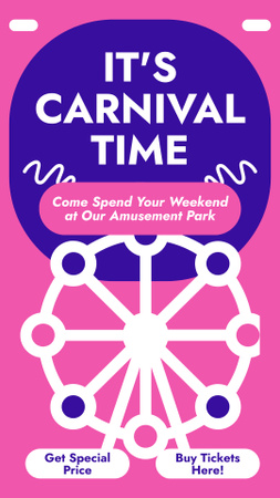 Modèle de visuel Carnaval du week-end avec prix d'entrée spécial - Instagram Story