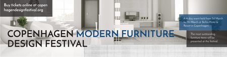 Modern furniture design festival Announcement Twitter Modelo de Design