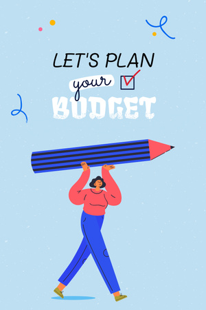 Ontwerpsjabloon van Pinterest van meisjesplanning financieel budget