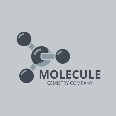 Emblem of Chemical Company on Grey Logo Design Template